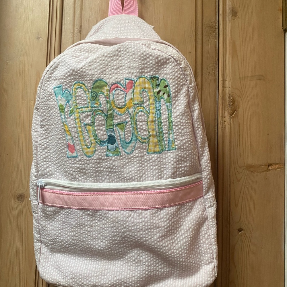 Seersucker-appliquéd backpack Reagan